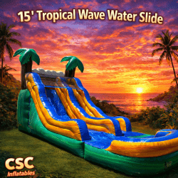15 Foot Tropical Wave Slide Wet